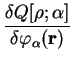 $\displaystyle \frac{\delta Q[\rho;\alpha]}{\delta \varphi_{\alpha}({\bf r})}$