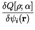 $\displaystyle \frac{\delta Q[\rho;\alpha]}{\delta \psi_i({\bf r})}$