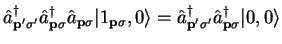 $\displaystyle {\hat a}_{{\bf p'}\sigma'}^{\dag }
{\hat a}_{{\bf p}\sigma}^{\dag...
..._{{\bf p'}\sigma'}^{\dag }
{\hat a}_{{\bf p}\sigma}^{\dag } \vert 0 , 0 \rangle$