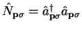 ${\hat N}_{{\bf p}\sigma} =
{\hat a}_{{\bf p}\sigma}^{\dag } {\hat a}_{{\bf p}\sigma}$