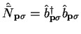 ${\hat{\bar N}}_{{\bf p}\sigma} =
{\hat b}_{{\bf p}\sigma}^{\dag } {\hat b}_{{\bf p}\sigma}$