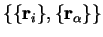 $\left\{ \{ {\bf r}_i \} ,
\{ {\bf r}_\alpha \} \right\}$