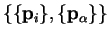 $\left\{ \{ {\bf p}_i \} ,
\{ {\bf p}_\alpha \} \right\}$