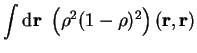 $\displaystyle \int {\mathrm d}{\bf r}~ \left(\rho^2(1-\rho)^2\right)({\bf r},{\bf r})$