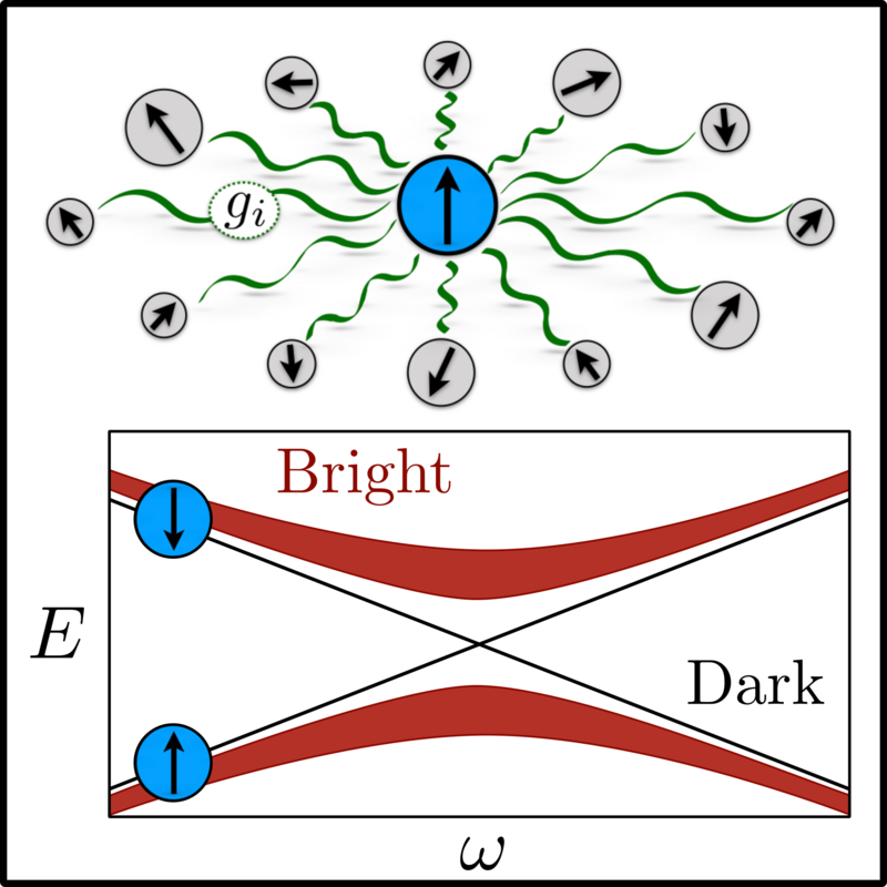 Schematic representation of a central spin model and its eigenspectrum.