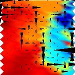 Voltages(colours) and currents(arrows) in a random network of hall resistors