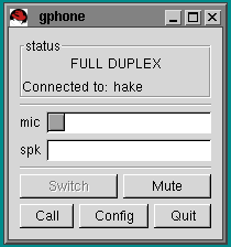 Screenshot of gphone in
action