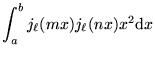 $\displaystyle \int_{a}^{b} j_{\ell}(mx) j_{\ell}(nx) x^2 \mathrm{d}x$