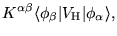 $\displaystyle K^{\alpha\beta}\langle\phi_{\beta}\vert V_{\mathrm{H}}\vert\phi_{\alpha}\rangle,$