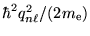 $\hbar^2 q_{n \ell}^2/(2m_{\mathrm{e}})$