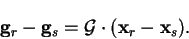 \begin{displaymath}
{\bf g}_r - {\bf g}_s = {\cal G} \cdot ({\bf x}_r - {\bf x}_s) .
\end{displaymath}