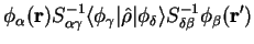 $\displaystyle \phi_{\alpha}({\bf r}) S_{\alpha \gamma}^{-1}
\langle \phi_{\gamm...
... \rho} \vert \phi_{\delta} \rangle
S_{\delta \beta}^{-1} \phi_{\beta}({\bf r'})$