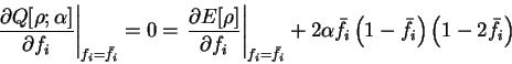 \begin{displaymath}
\left. \frac{\partial Q[{\rho};\alpha]}{\partial f_i} \right...
... \left( 1 - {\bar f}_i \right) \left( 1 - 2 {\bar f}_i \right)
\end{displaymath}