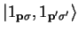 $\vert 1_{{\bf p}\sigma} , 1_{{\bf p'}\sigma'} \rangle$