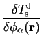 $\displaystyle \frac{\delta T_{\mathrm s}^{\mathrm J}}{\delta \phi_{\alpha}({\bf r})}$