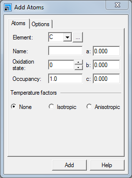 Add Atoms dialog