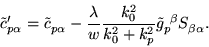 \begin{displaymath}
\tilde{c}'^{\ }_{p\alpha} = \tilde{c}^{\ }_{p\alpha} -
\fra...
...0} +
k^{2}_{p}}\tilde{g}_{p}^{\ \beta} S^{\ }_{\beta \alpha}.
\end{displaymath}