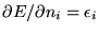 $\partial E / \partial n_{i} = \epsilon_{i}$