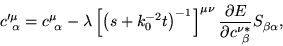 \begin{displaymath}
c'^{\mu}_{\ \alpha} = c^{\mu}_{\ \alpha} - \lambda
\left[\l...
...l E}{\partial c^{\nu \ast}_{\ \beta}}
S^{\ }_{\beta \alpha} ,
\end{displaymath}